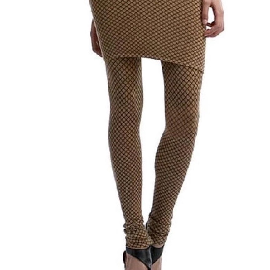 Maison Margiela Rarebrown And Black Patterned Leggings